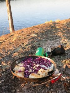 Walleye stir fry cooking